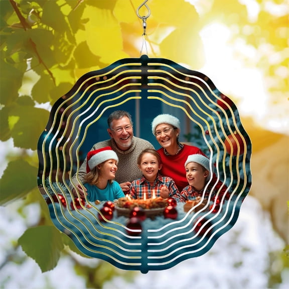Metal Hanging Wind Spinners with Dynamic Sound Wave Design - Perfect for Yard and Garden Decor Twinkling Lights & Festive Vibes