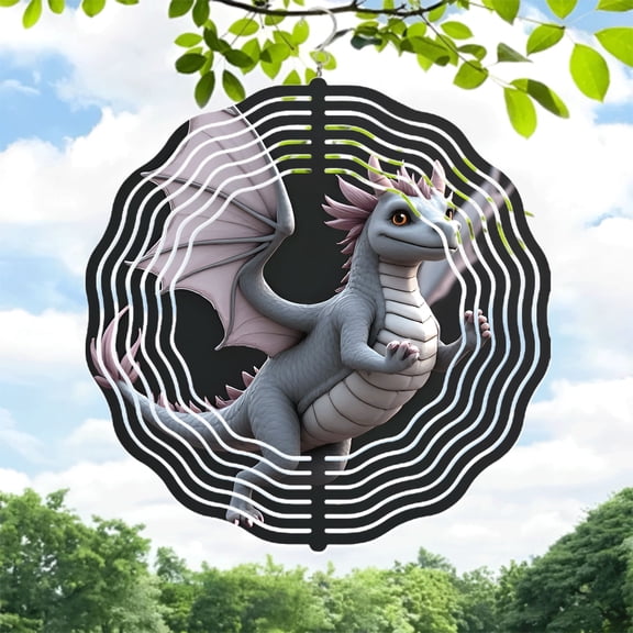 Metal Hanging Wind Spinners with Dynamic Wave Design - Eye - Catching Garden Decor for Yard and Outdoor Spaces