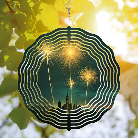 Metal Hanging Wind Spinners with Dynamic Wave Patterns - Stunning Wind Chimes for Yard and Garden Decor Perfect for Festive Vibes