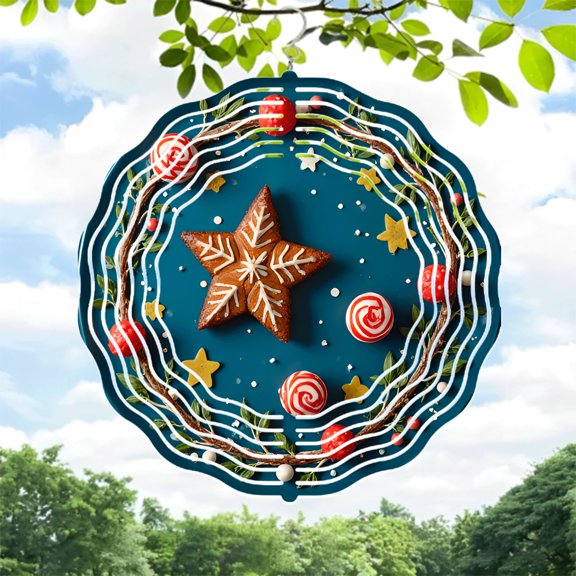 Metal Hanging Wind Spinners with Festive Snowflake Patterns - Elegant Wind Chimes for Yard and Garden Decor