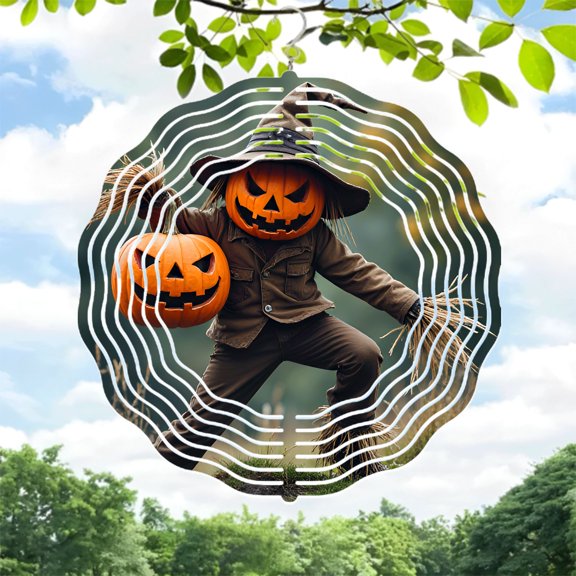 Metal Hanging Wind Spinners with Intricate Circular Patterns - Decorative Wind Chimes for Yard and Garden Perfect for Fall Decor