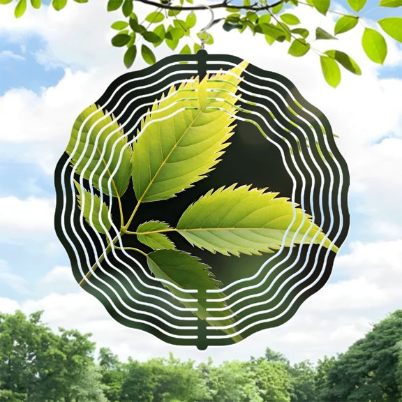 Metal Hanging Wind Spinners with Serene Wave Patterns - Elegant Garden Decor for Tranquil Outdoor Spaces