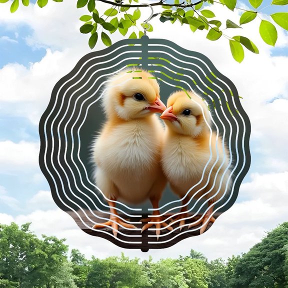 Metal Hanging Wind Spinners with Sound Wave Design - Charming Wind Chimes for Yard and Garden Decor Perfect for Outdoor Spaces