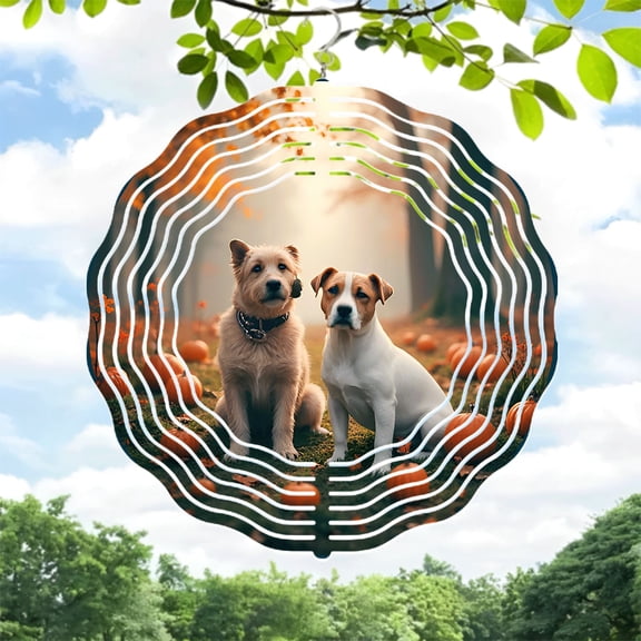 Metal Hanging Wind Spinners with Sound Wave Design - Elegant Wind Chimes for Yard and Garden Decor Perfect Autumn Vibes