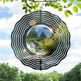 thumbnail image 1 of Metal Hanging Wind Spinners with Sound Wave Design - Reflective Sphere & Nature-Inspired Patterns for Yard & Garden Decor, 1 of 6