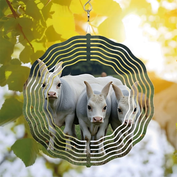 Metal Hanging Wind Spinners with Sound Wave Design - Unique Garden Decor for Yard Creates Mesmerizing Visuals Sounds