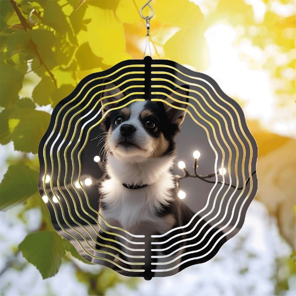 Metal Hanging Wind Spinners with Sound Wave Patterns - Elegant Wind Chimes for Yard and Garden Decor Mesmerizing Visual Effects