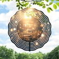 thumbnail image 1 of Metal Hanging Wind Spinners with Symmetrical Concentric Circle Design - Shimmering Wind Chimes for Yard and Garden Decor, 1 of 6