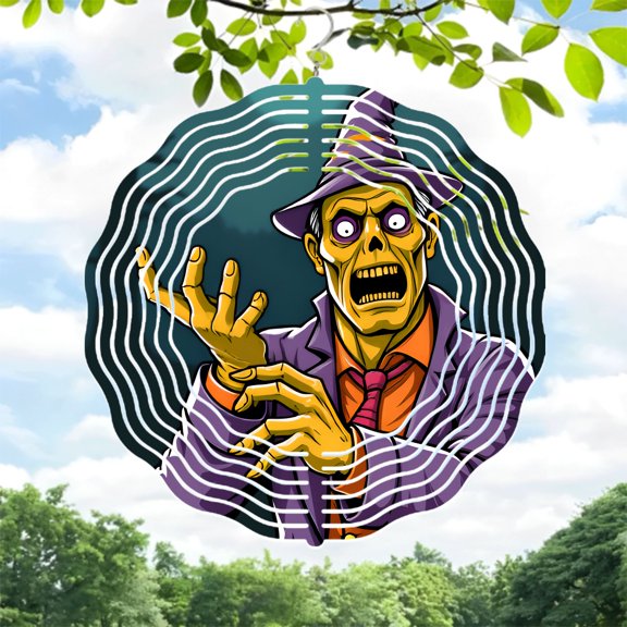 Metal Hanging Wind Spinners with Vortex Design - Colorful Garden Wind Chimes for Yard Decor Eye - Catching and Unique