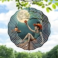 thumbnail image 1 of Metal Hanging Wind Spinners with Vortex Design - Decorative Wind Chimes for Yard and Garden - Unique Circular Patterns for Outdoor Decor, 1 of 6