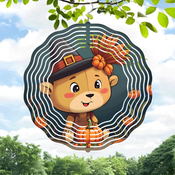 Metal Hanging Wind Spinners with Wave - Like Pattern Design - Charming Wind Chimes for Yard and Garden Decor Perfect for Outdoor Spaces