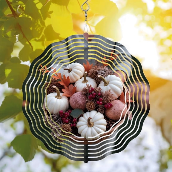 Metal Hanging Wind Spinners with Wave - Like Patterns - Decorative Wind Chimes for Yard and Garden Perfect Autumn Decor