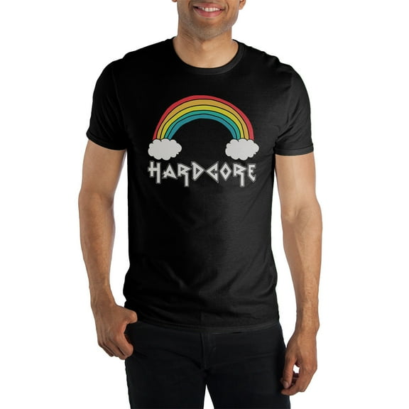 Metal Hardcore Horseshoe Rainbow T-Shirt Tee Shirt For Men - Great Gift-Large