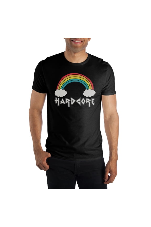 Metal Hardcore Horseshoe Rainbow T-Shirt Tee Shirt For Men - Great Gift-Small