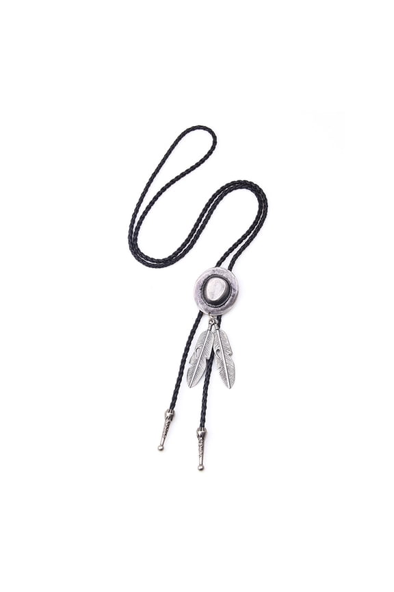 Metal Hat Bolo Tie Cowboy Hat Necktie for Shirt Jeans Western Necklace Braided Shoestring Necktie Bola-Tie