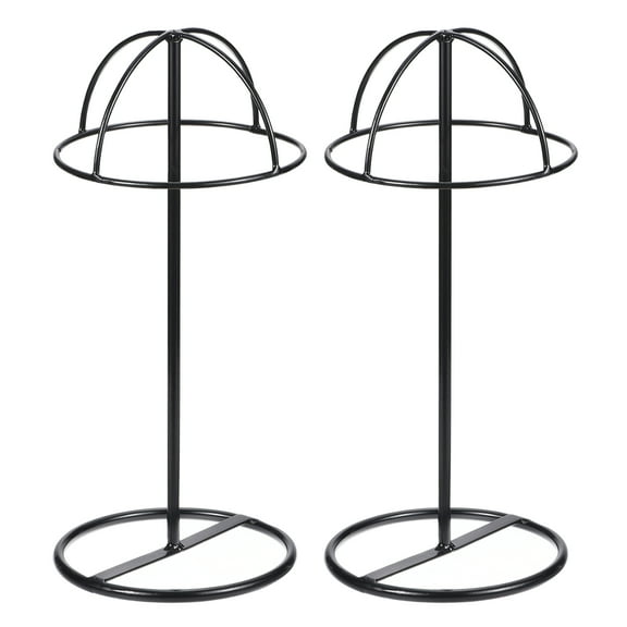 Uxcell Metal Hat Display Stand 2pcs Tabletop Hat and Wig Rack Holder for Baseball Cap, Fedora Hat, Cowboy Hat Black