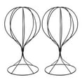 thumbnail image 1 of Metal Hat Display Stand 2 Pack Tabletop Wig Rack Modern Closet Holder for Baseball Cap, Fedora Hat, Cowboy Hat  Black, 1 of 6