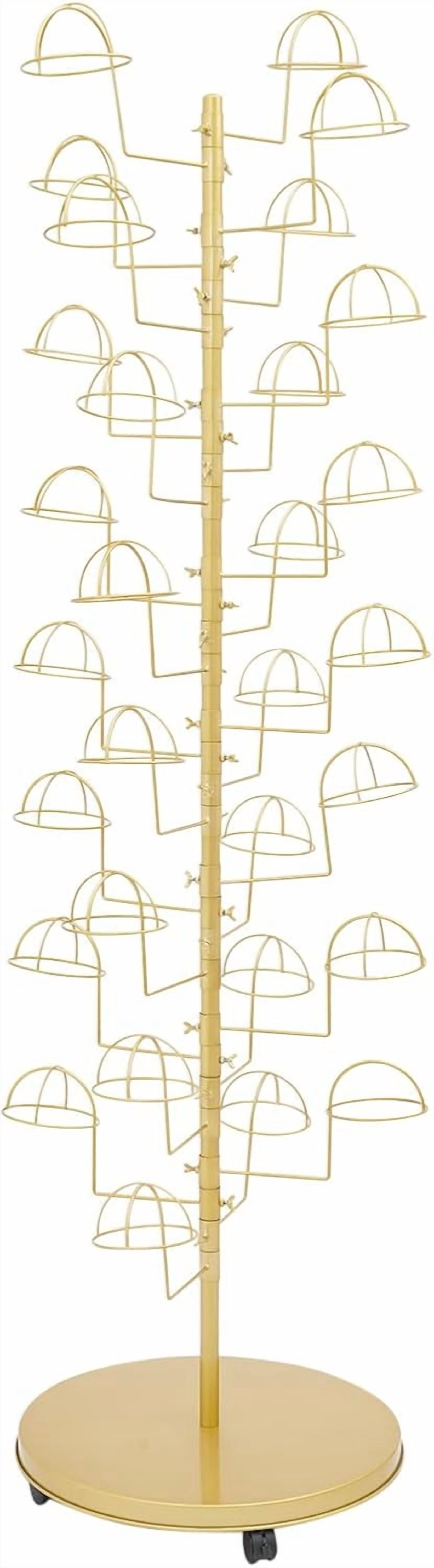 Metal Hat Display Stand with 30 Hooks, Freestanding Hat Rack Stand ...