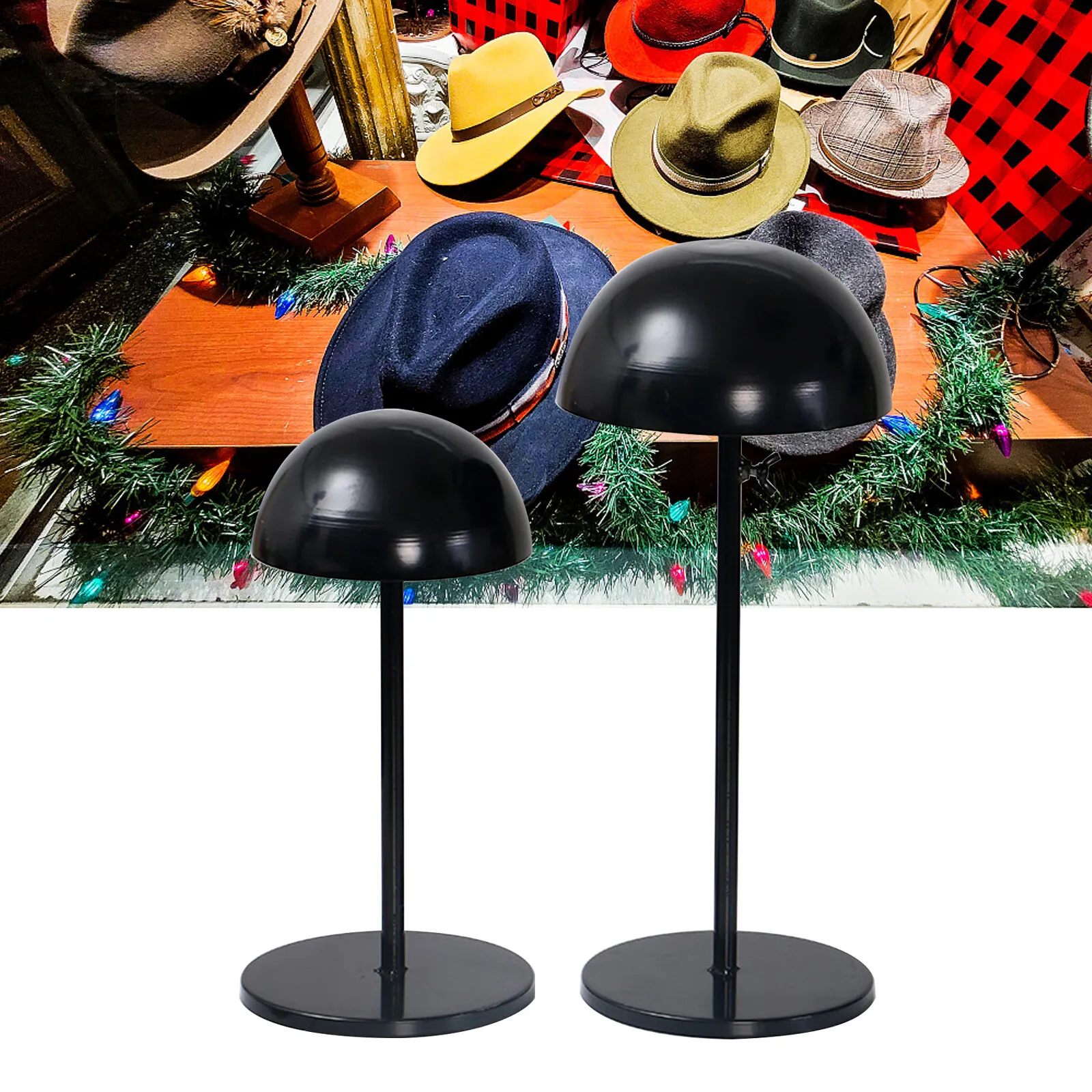 Metal Hat Holder Tabletop Hat Stand Storage Display Rack Adjustable