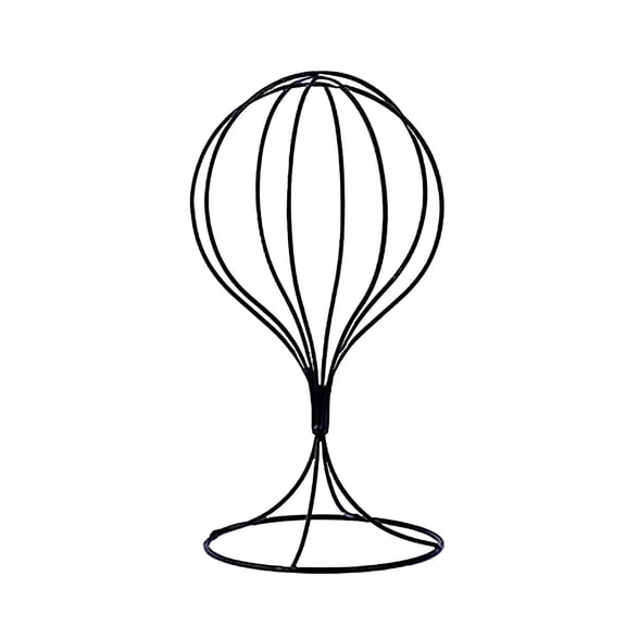 Metal Hat Stand Hat Holder Wig Stand Wig Head Hat Wigs Display Stand Holder Wig Home Storage Rack Metal Balloon Shape Sturdy Frame Store Display Hats Wigs Headscarves Easy Use