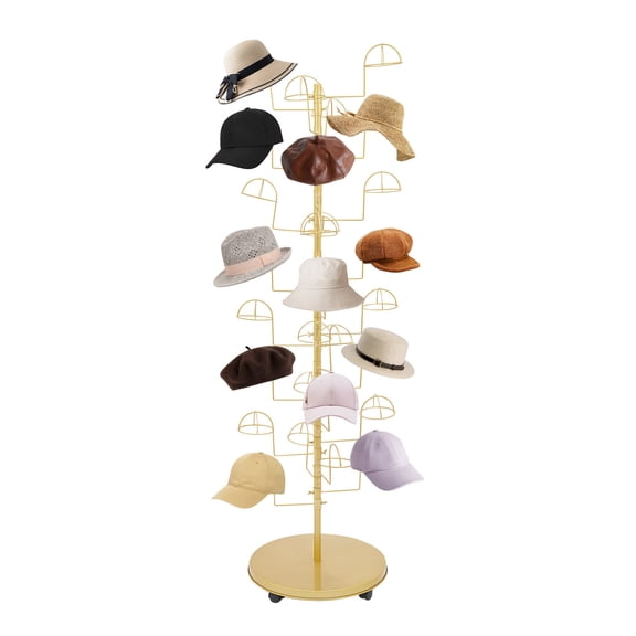 Metal Hats Display Stand Hat Storage Stand With 30 Hooks Freestanding Hat Rack