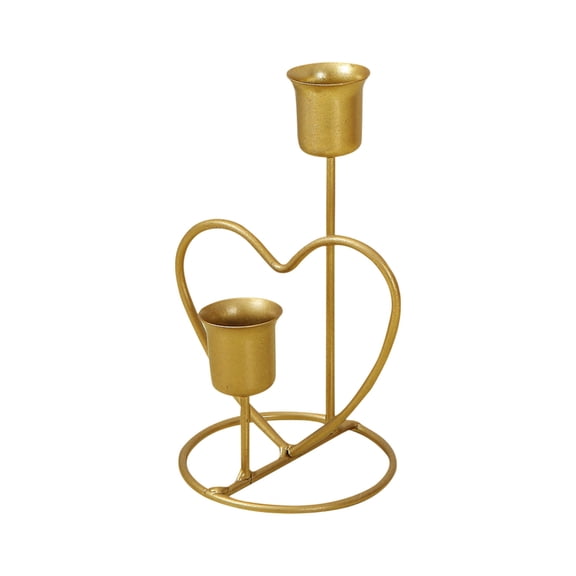 Metal Heart Candlestick With Modern Design For Tabletop Decoration And Customizable Arrangements 5.71X3.15X2.76 Inches