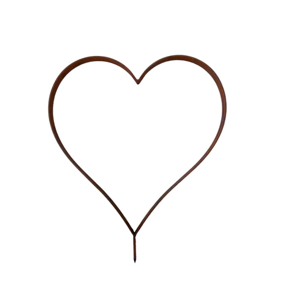 Metal Heart Shape Outside Garden Stake Decorative Plant Stake Easy Installation Rusted Iron for Yard Outdoor