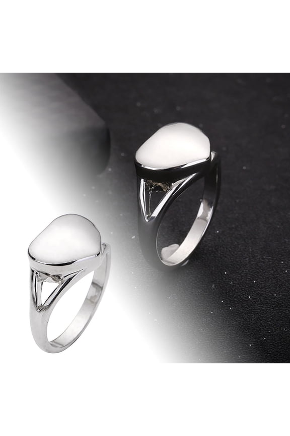 Metal Heart-Shaped Memorial Ring Adjustable Elegant Keepsake Jewelry Thoughtful Gift for Remembering Loved Ones