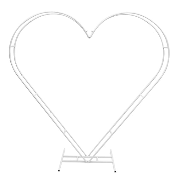 Metal Heart Shaped Wedding Arch Backdrop Stand for Wedding Ceremony Decor White