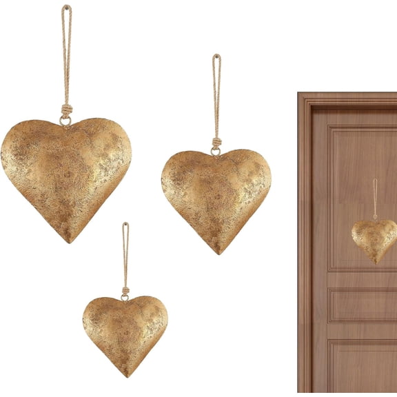 Metal Heart Wall Decor Iron Finish Hanging Bell | Decorative Heart Shaped Metal Bells With Cord Accent | Rustic Charm Ornament For Home Entryways Gardens Farmhouse Styling And Daily Us(Q)