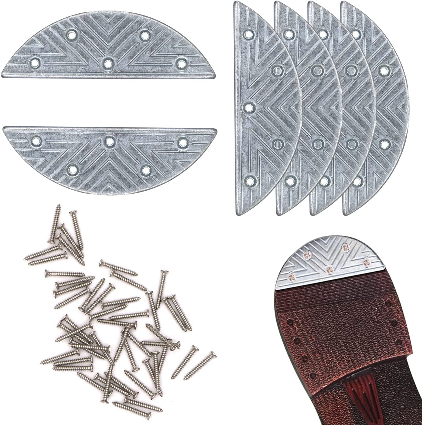 24 Pairs Shoe Repair Heel Plates Shoe Heel Tips Taps Sole with  3 Sizes Heel Repair Pad Heels Replacement with Nails Heel Plates for Shoes Shoe  Repair Kit : Health & Household