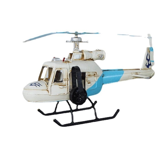 Metal Helicopter Model for Kids Home Decor Ornament Desktop Decorations