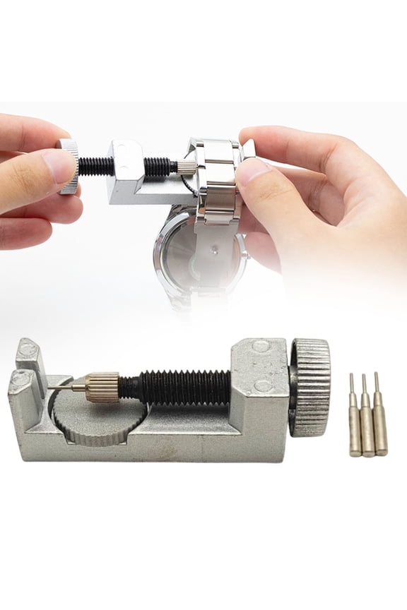 Metal Hinge Pin Removal Tool Adjustable Watch Strap Remover with 3 Extra Pins Professional Watch Repair Tool for Watch Band Resizing and Adjustment