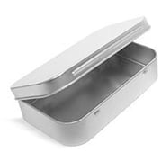 Metal Hinge Top Tins Containers for Sewing, Beads, Crafts Geocache Storage Survival Kit Geocaching 3.9" by 2.45" hinged (Set of 8)