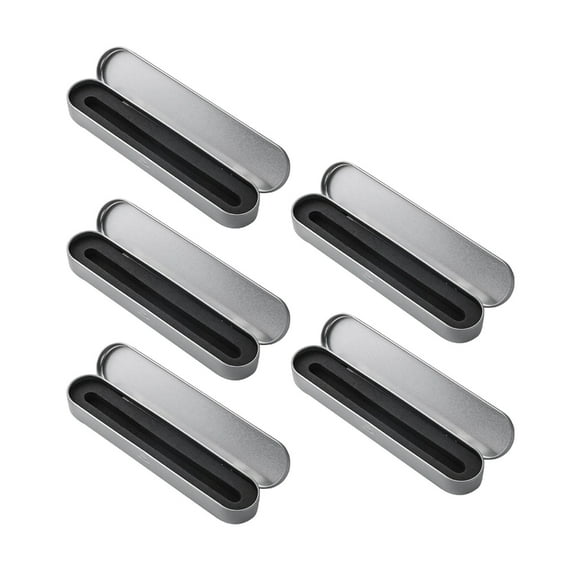 Metal Hinged Tin Stationery Box Small Pencil Case Rectangular Empty Hinged Tins Box Pen Storage Container Home