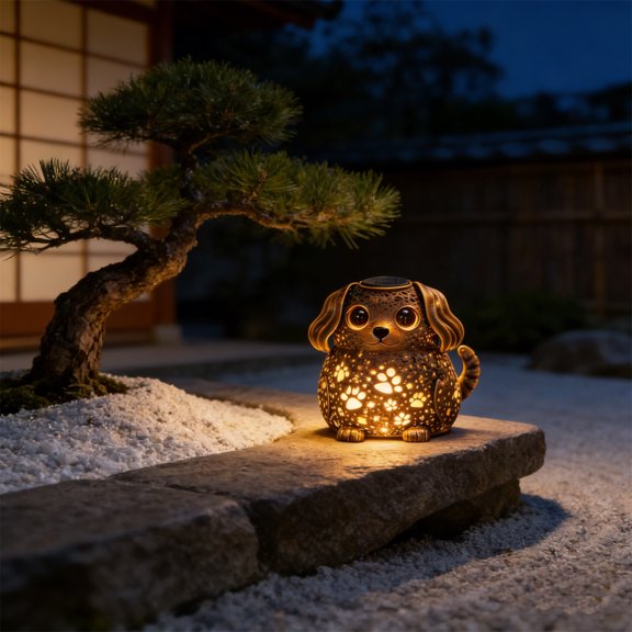 Metal Hollow Animal Silhouette Solar Lights, Waterproof Outdoor Decorative Garden Lamps for Patio, Yard and Lawn, Decorative Shadow Casting Lighting for Outdoor Landscape and Porch Decoration, C