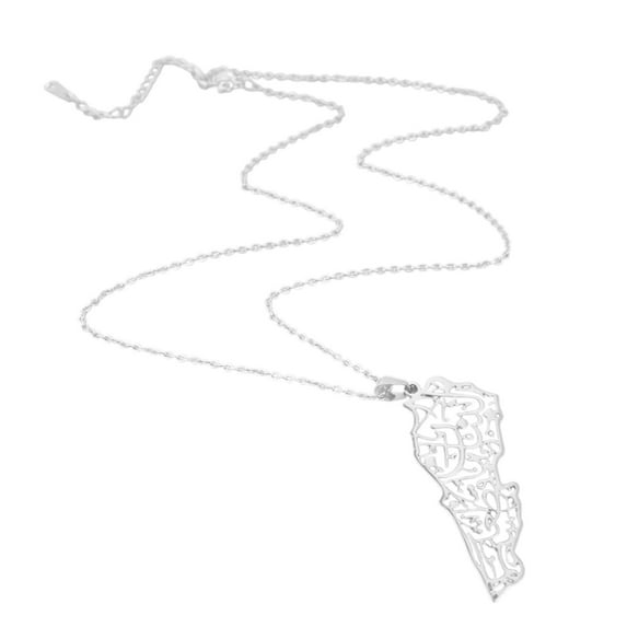 Metal Hollow Lebanese Map Necklace Adjustable Length Neckchain Elegant Choker Jewelry for Parties and Gatherings