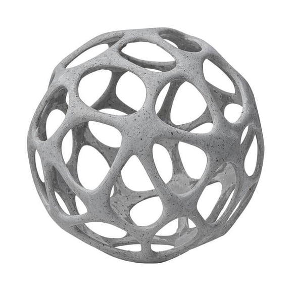 Metal Hollow Orb Sculpture, Light Gray