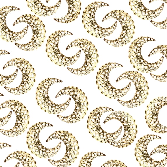 Metal Home Decors Embellishments Metal Craft Filigree Crescents Adornment for Handicrafts and Artistic Decors