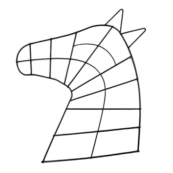 Metal Horse Head Shape Wire Flower Wreath Iron Loop Florals Frame Craft Valentines Day Decoration