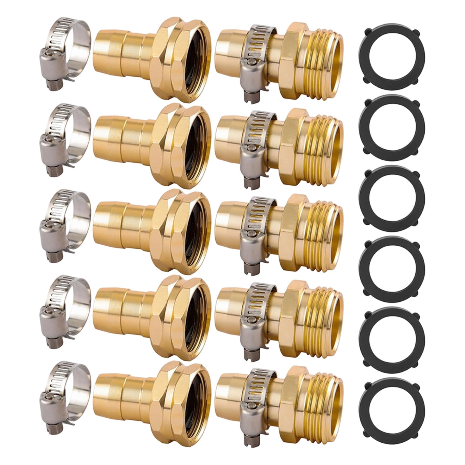 Mender Metal Hose Mender Connector Set for Garden Watering Repair, Threaded ...