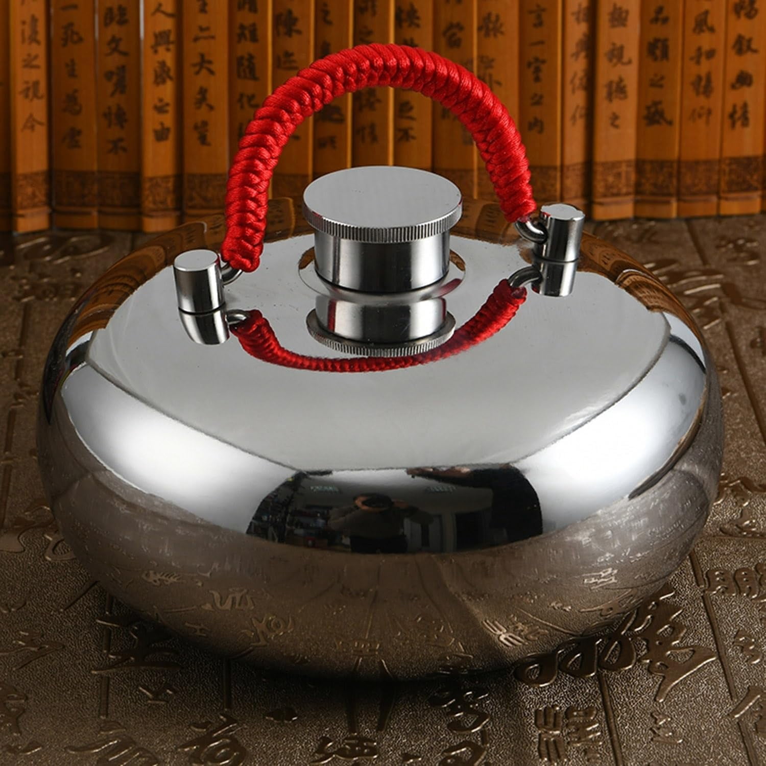 Metal Hot Water Bottle with Cover, Stainless Steel Hand Feet Warmer, Winter Body Hand Foot Warmer Heat Warming Bottle, 1L/1.5L/2.0L/3.0L, Pain Relief (Size : 15cm(5.9in))
