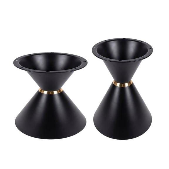 Metal Hourglass Coffee Table Base Set of 2, 16" & 19.6" Tall Heavy Duty Carbon Steel Table Legs, Matte Black Finish End Table Pedestal for DIY Nesting Tables, Max Load 80lbs
