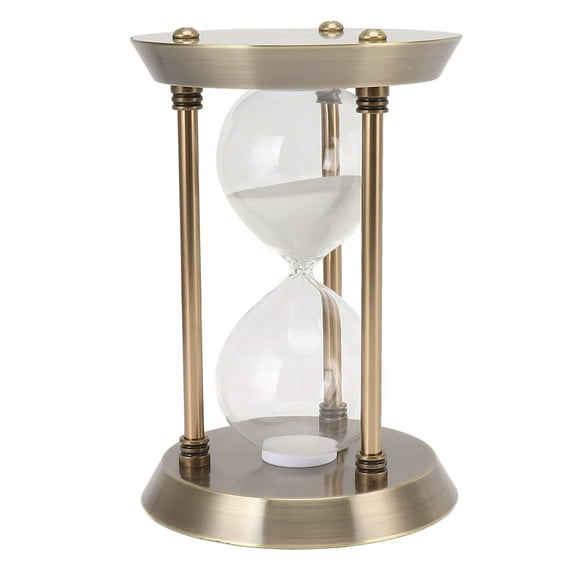 Metal Hourglass Sand Timer Decorative Vintage High Glossy Sand Replaceable Sandglass Clock