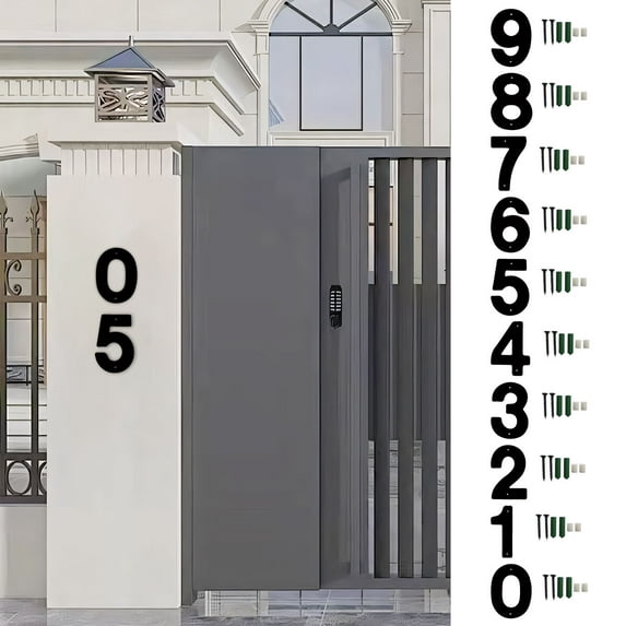 Metal House Numbers for Outside Door Numbers Metal House Numbers Mailbox Numbers for Outside Three-Dimensional Iron Art Number House Number Screw Home House Number Sign