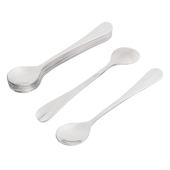 Metal Household Restaurant Solid Cooking Buffet Spoon Spoon Silver Tone 8pcs
