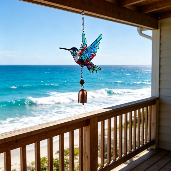 Metal Humming Bird Wind Chime, Iron Wind Chimes Birds Pendant Outdoor Garden Hanging Ornament for Women, Mom Thanksgiving Gift