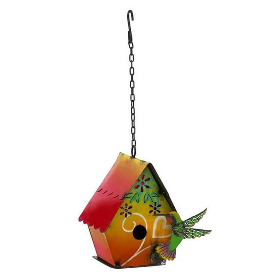 Metal Hummingbird Birdhouse for Decor