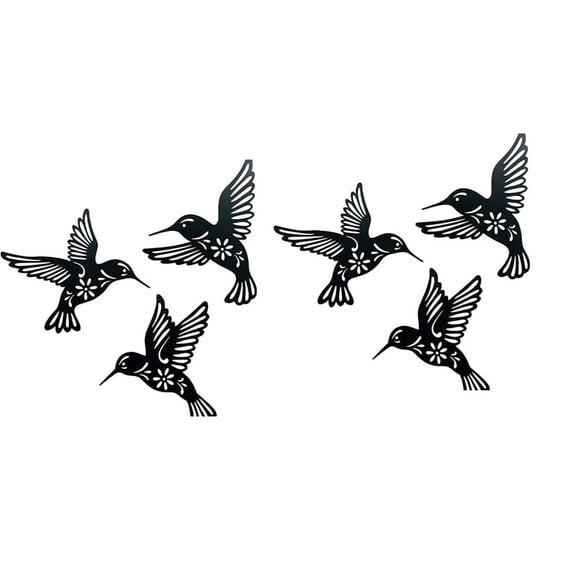 Metal Hummingbird Outdoor Wall Decoration, Six Hummingbird , Iron Craft Decoration, Wall Hangings