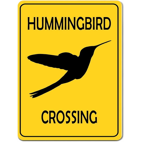 Metal Hummingbird Warning Sign, 8"x12" Funny Private Property Sign, Aluminum Notice Sign for Outdoor Yard Fence Campsite Street Workplace, Watch Out for Humming Birds Sign